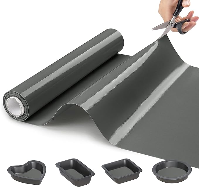 Silicone Baking Mat Roll - Best German Silicone - Non-slip Silicone Pastry Mat, Non-Stick Reusable Air Fryer Linner, Counter Mat, Oven Liner, Freeze Dryer Mat - 12IN x 13.3FT