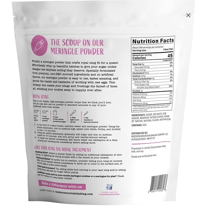 Meringue Powder (5lb) For Royal Icing, Premium Quality, High Egg White Formula, Create Incredible Royal Icing or Frosting for Sugar Cookies, Naturally Flavored, Verified Gluten Free, Non-GMO Sourced