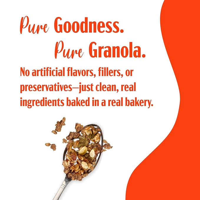 TGB Maple Pecan Granola, Crunchy Almond Butter Clusters, Low Sugar, Gluten Free, Non-GMO, Natural Breakfast Cereal, Healthy Snack, 8 ounces