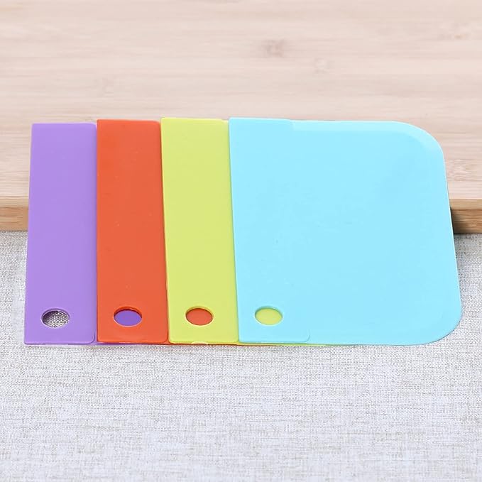 6pcs Cake Scraper Decorating Comb and Icing Smoother Reusable Bread Cream Pizza Cutter-Green