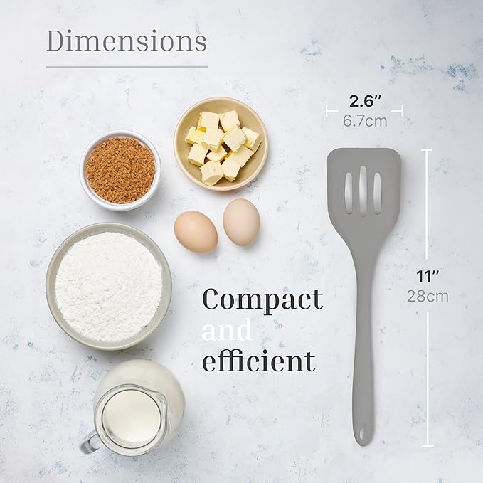 3 Pcs Colorful Silicone Slotted Turner Set, Heat Resistant Non-Scratch Kitchen Spatula Flipper with Comfortable Handle for Non-Stick Cookware