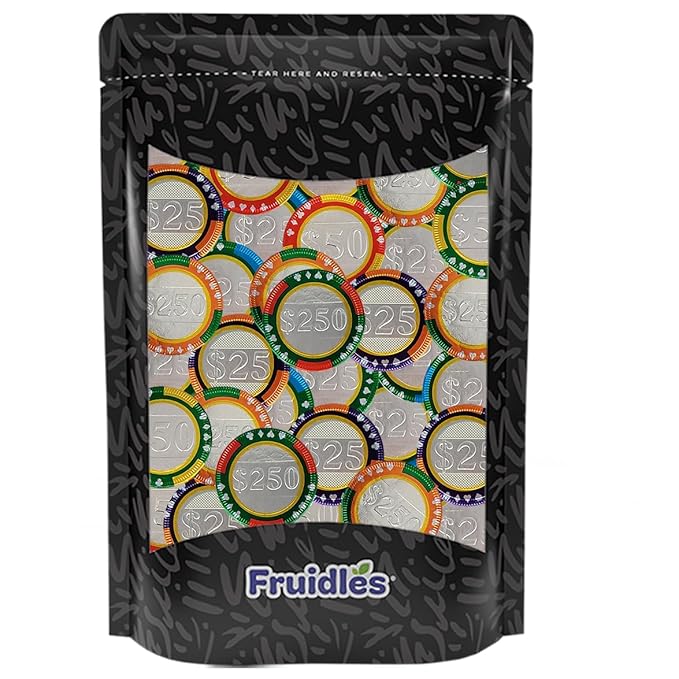 Fruidles Casino Poker Chips, Belgian Milk Chocolate Coins, Kosher Certified Dairy, Non GMO (100-Pack)