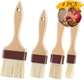 Pastry Brushes for Baking Basting Brush with Boar Bristles and Beech Hardwood Handles Culinary Oil Brush for Barbecue Butter Grill BBQ Sauce Baster Marinade Kitchen Food Cooking Brushes (1/1.5/2/3")