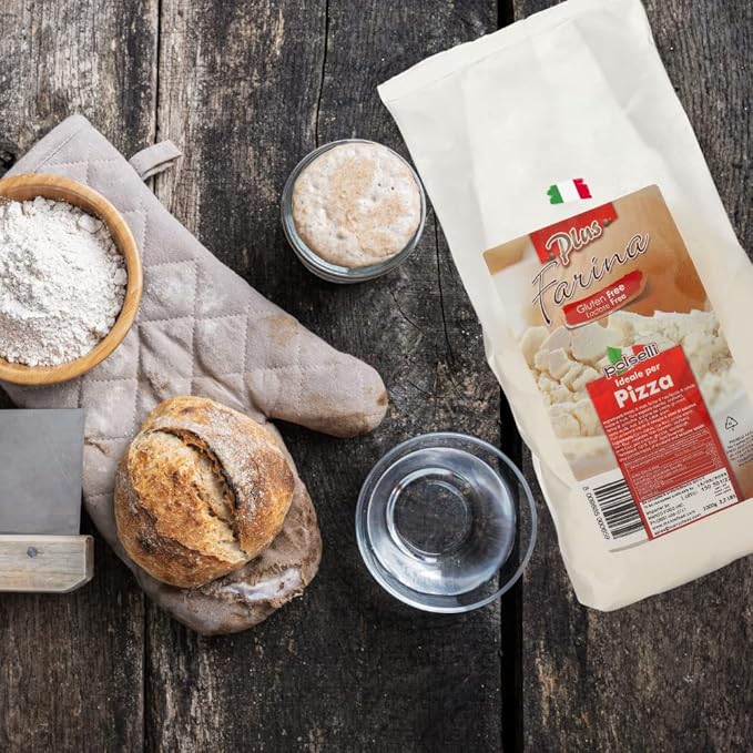 Gluten Free Flour, Pizza Flour, Lactose Free, 2.2lb, All Natural, Multi Purpose Flour & Starch Blend, for Baking Pizza, Bread, & Pasta, Product of Italy, Polselli