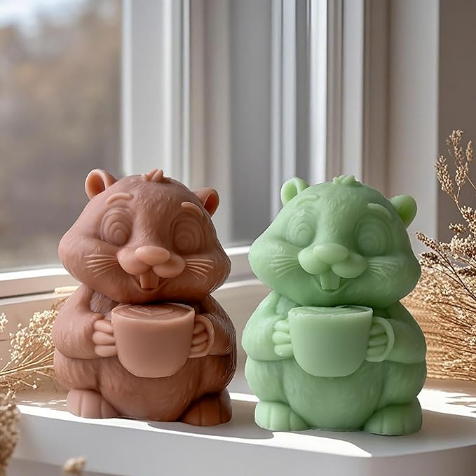 Squirrel Molds Animal Resin Mold - Resin Casting Silicone Molds for Home Decor & Candle Making Wave Spiral Mold
