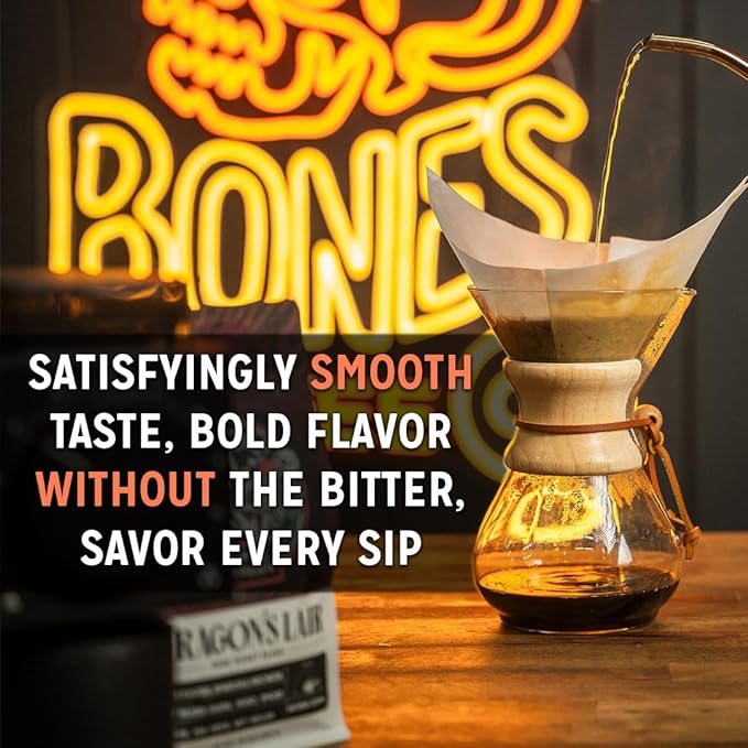 Bones Coffee Company NEW Favorite Flavors Sample Pack, Assorted Flavored Coffee Medium Roast Arabica Beans Specialty Coffee Gifts, Auto Drip and French Press Compatible, 4 oz Pack of 5 Whole Bean