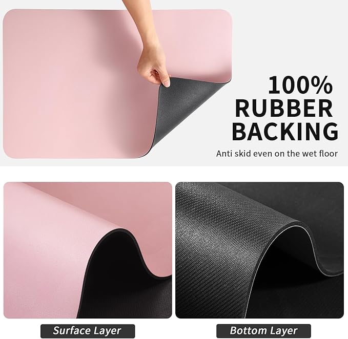 Coffee Mat - Absorbent Hide Stain Rubber Backed Dish Drying Mat for Kitchen Counter - Bar Mats for Countertops Accessories Fit Under Coffee Maker Espresso Machine
