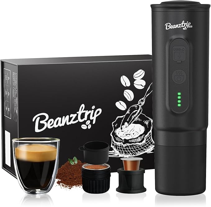 H02 PRO Portable Espresso Machine, Travel Electric Coffee Maker fits NS Capsule & Ground Coffee, 20 Bar Camping Small Mini Coffee Machine with Self-heating, Espresso Maker with Gift Box