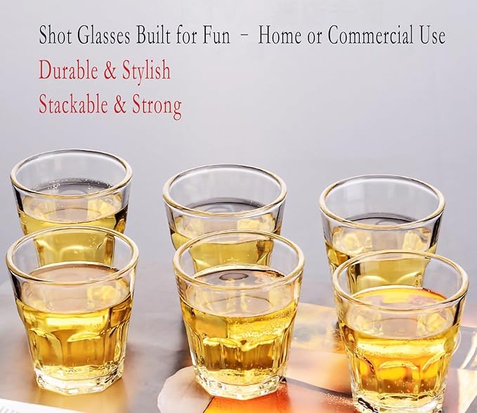 Shot Glasses Set 50ML/1.5oz.Small Espresso and LiquorGlasses for Whiskey TequilaVodka, Thick Glass Cups forPotter Style Cocktails Bar Party（2 Piece ）