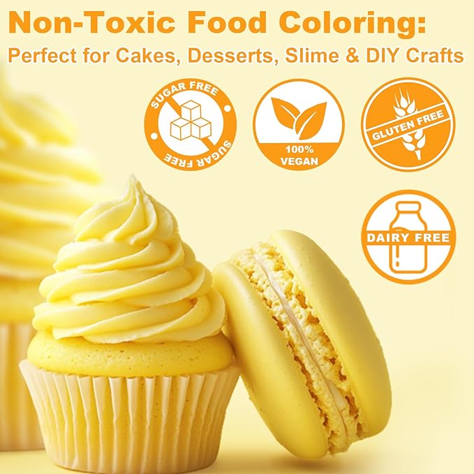 Food Coloring Powder, 18 Colors Powder Food Coloring for Baking, Powdered Edible Food Dye for Cookies, Fondant, Cake Decorating - 4g/Bottle