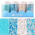 Sweets Indeed Winter Sprinkle 4-Pack – 10.90 oz | Blue Sugar Crystals, Shimmer Snowflakes, Winter Jimmies & Nonpareils | Frozen-Inspired Christmas & Holiday Baking Decorations