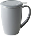 FORLIFE Curve Tall Tea Mug with Infuser and Lid 15 ounces, Gray