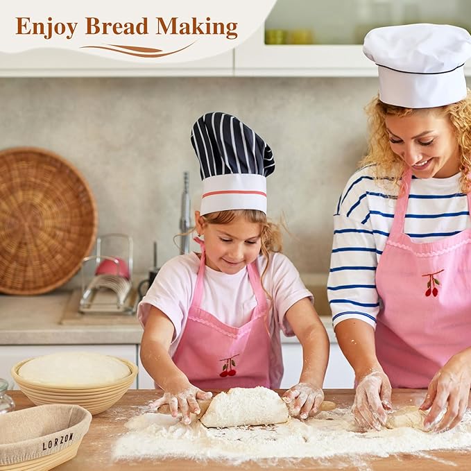 Banneton Bread Proofing Baskets Set of 2, 10" Round & 11" Oval Sourdough Proofing Baskets with Liners, Proofing Baskets for Sourdough Bread Baking