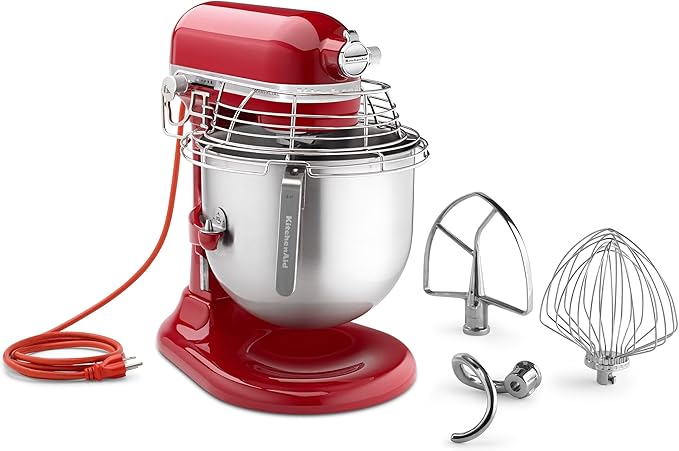 KitchenAid KSMC895ER 8-Quart Commercial Countertop Mixer with Bowl-Guard, 10-Speed, Gear-Driven, Empire Red