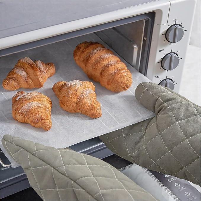 13 Inch Heat Resistant Oven Gloves New Cotton Oven Mitts Kitchen Gloves High Temperature Cooking Tool BBQ Gloves (13" Olive drab, 13 Inch)