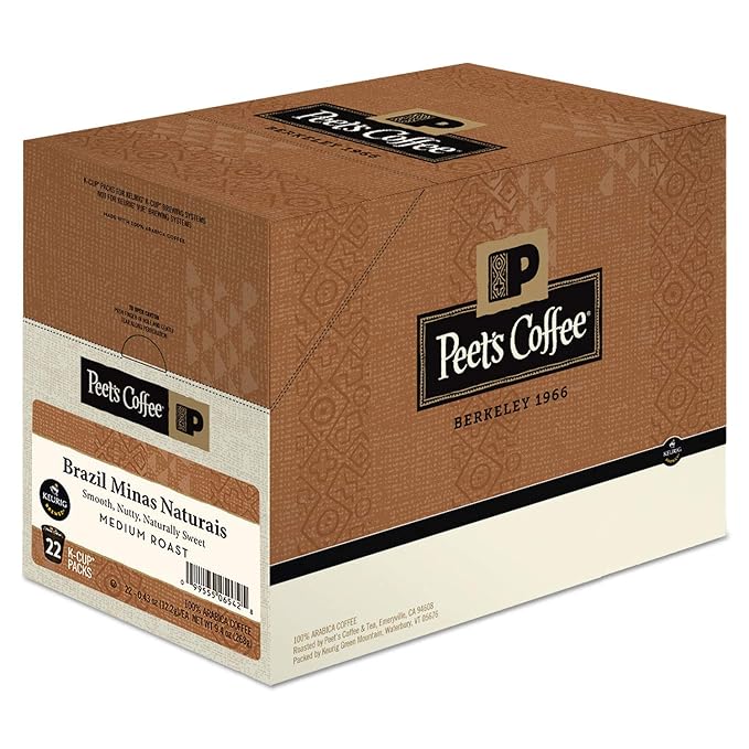 Peet's Coffee & Tea Coffee Brazil Minas Naturals K-Cup Portion Pack for Keurig K-Cup Brewers, 22 Count