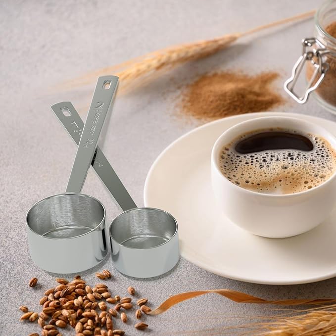 1PCS 2 Tablespoon Coffee Scoop, Long Handle Measuring Spoon, Two tbsp (30ml, 1/8cup) Stainless Steel Scooper
