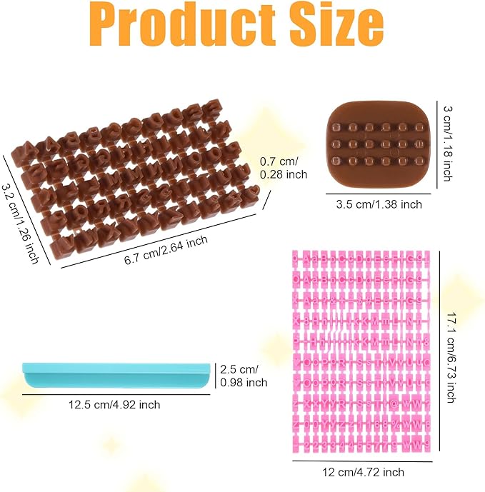 172Pcs Letter Stamps for Clay, Pottery Name Alphabet Cookie Stamps Molds for Cake Baking Chocolate, Embosser Fondant Clay Letter Stamp Cutters Stencils, Mooncake Air Dry Polymer Clay Cutters Molds
