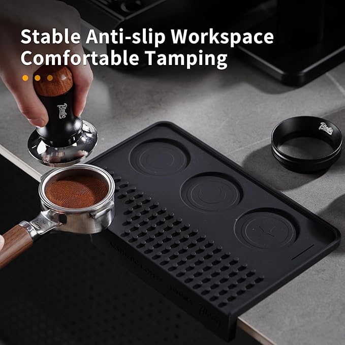 Espresso Tamping Mat for Counter - Ultra Thick Silicone Tamper Mat Coffee Bar Mat, 9.6''×5.9'' Espresso Mat for Countertops,Fits for Baristas Home Kitchen Bar, Waterproof