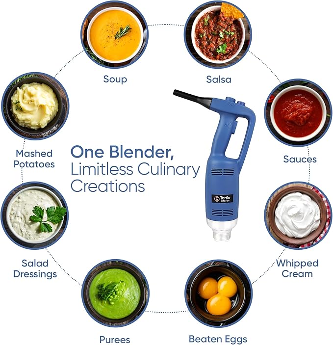 TK Commercial Immersion Blender, 500 Watt/.5 HP Variable Speed Motor, 16,000 RPM Heavy Duty with Performance Assurance - 12"