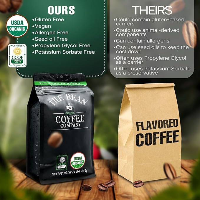 The Bean Organic Coffee Company Aloha Bean (Hawaiian Hazelnut), Medium Roast, Whole Bean Coffee, 16-Ounce Bag