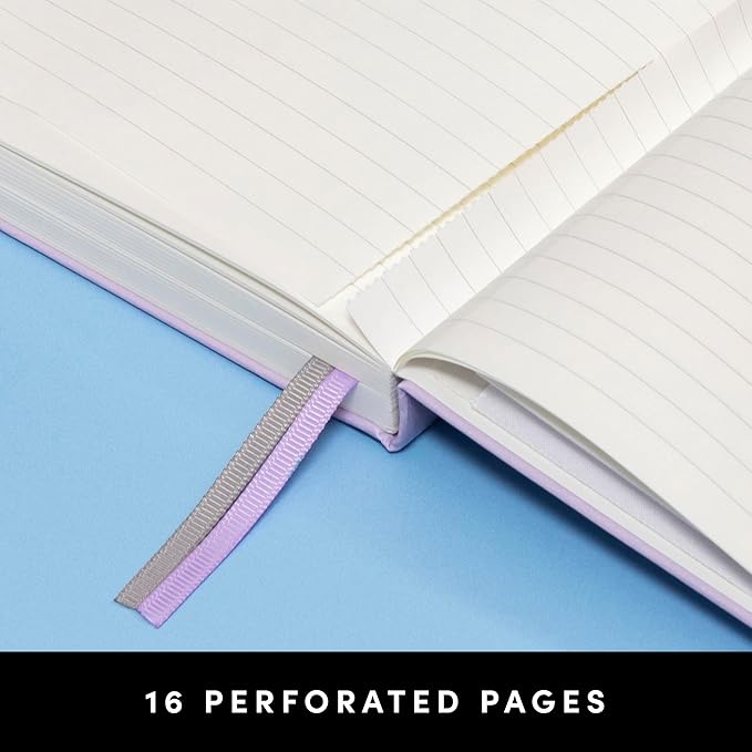 PAPERAGE Lined Journal Notebook, (Black), 252 Pages, Medium 5.6 in x 8 in - 100 GSM Thick Paper – Hardcover Journaling Notebook for Work, School & Note Taking