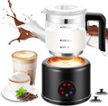 Milk Frother and Steamer, 6 in 1 Milk Steamer and Milk Warmer, 17oz Auto Shut Off Electric Frother with Touch Screen, Hot/Cold Foam Maker for Coffee, Latte, Cappuccino, Hot Chocolate