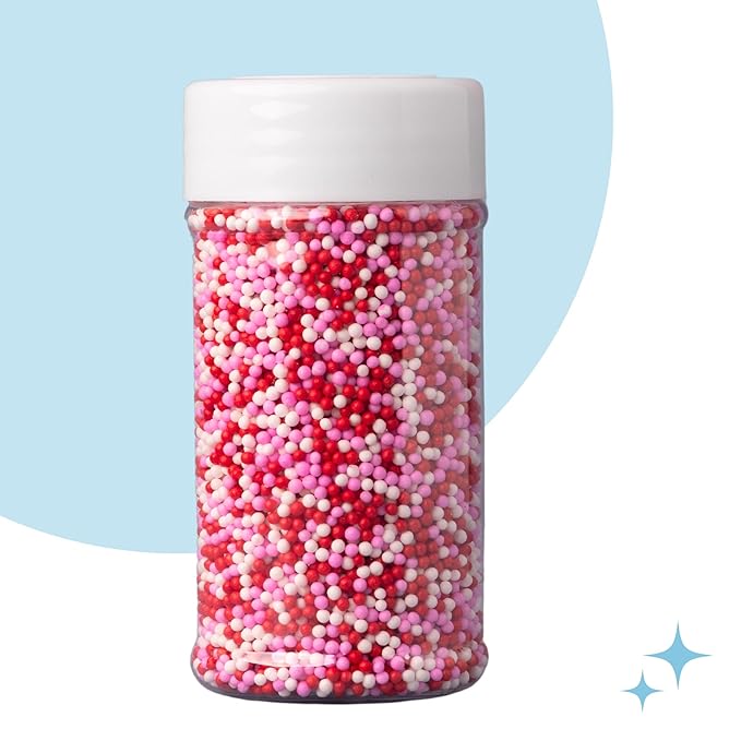 Sweets Indeed Heart Sprinkles, 4 Pack, Edible Sprinkle Mix, Perfect for Cake Decorations, Baking, Ice Cream, Cookies, Cupcake Topper (Sweetheart)