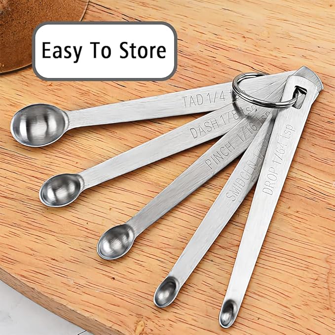 3PCS 1/32 Teaspoon(1/32tsp, 0.16ml, Smidgen) Single Tiny Measuring Spoon, Small Individual Stainless Steel Measure Spoons Only
