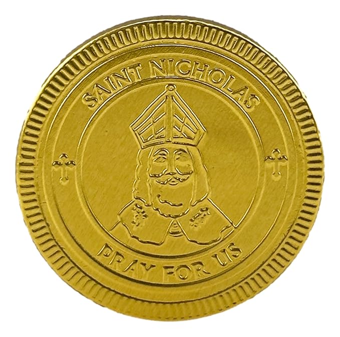 Foiled Again! Chocolate St. Nicholas Day Coins - Belgian Milk Chocolate Coins - Bright Colorful Foils - Beautiful Feast of St. Nicholas Designs - Sealed, Resealable Bag - 1 pound