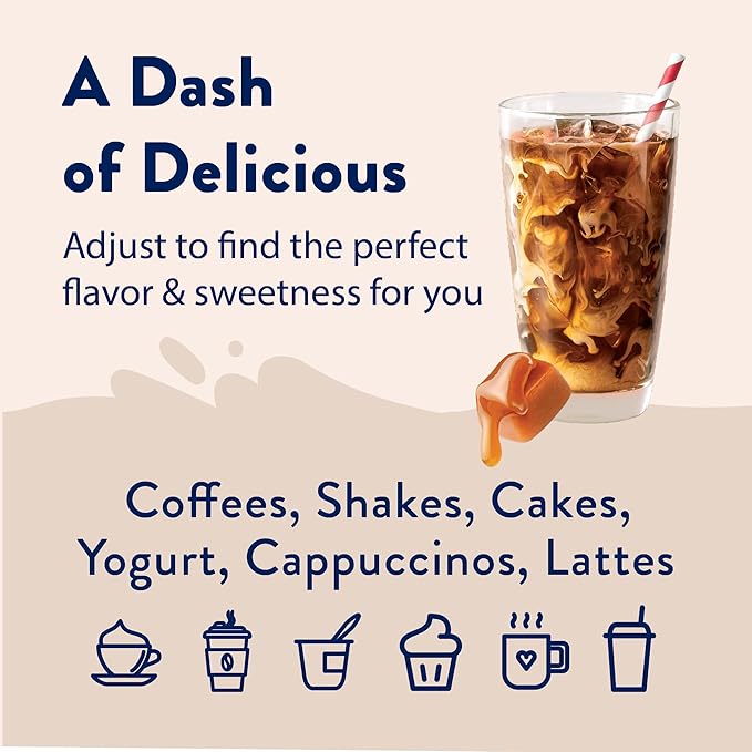 Jordan's Skinny Syrups Sugar Free Coffee Syrup, Caramel Flavor Drink Mix, Zero Calorie Flavoring for Chai Latte, Protein Shake, Food, Gluten Free, Keto Friendly, 25.4 Fl Oz, 1 Pack
