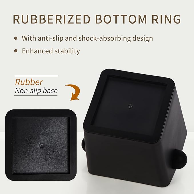 Espresso Knock Box Square High Side Wall Splash Prevention Design Knock Box Shock Absorbing Non Slip Knock Box Espresso With Removable Knock Bar Espresso Accessories for Home/Office
