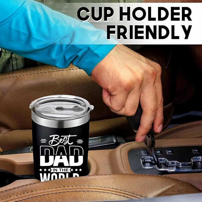 Gifts for Dad from Daughter Son Wife Kids, Christmas Gift for Men, Fathers Day Birthday Gifts for Husband Daddy Stepdad Grandpa Him Dads, Best Dad Ever Gift, 20 Oz Stainless Steel Tumbler