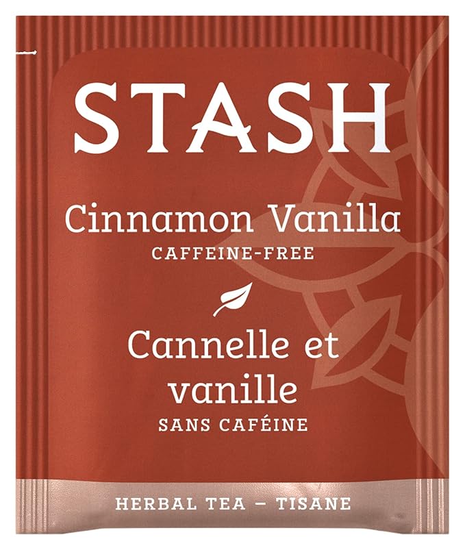 Stash Tea Cinnamon Vanilla Herbal Tea - Naturally Caffeine Free, Non-GMO Project Verified Premium Tea with No Artificial Ingredients, 18 Count (Pack of 6) - 108 Bags Total
