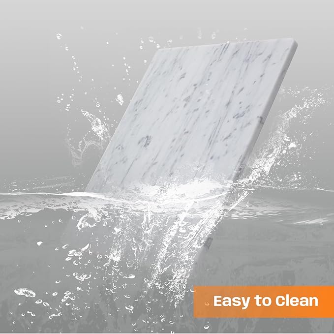 Carrara White Marble Cutting Board, 16x20 Inch Large Marble Pastry Board With Non-Slip Feets-Wedding Gift, Housewarming Gifts, Pack Of 1 Piece