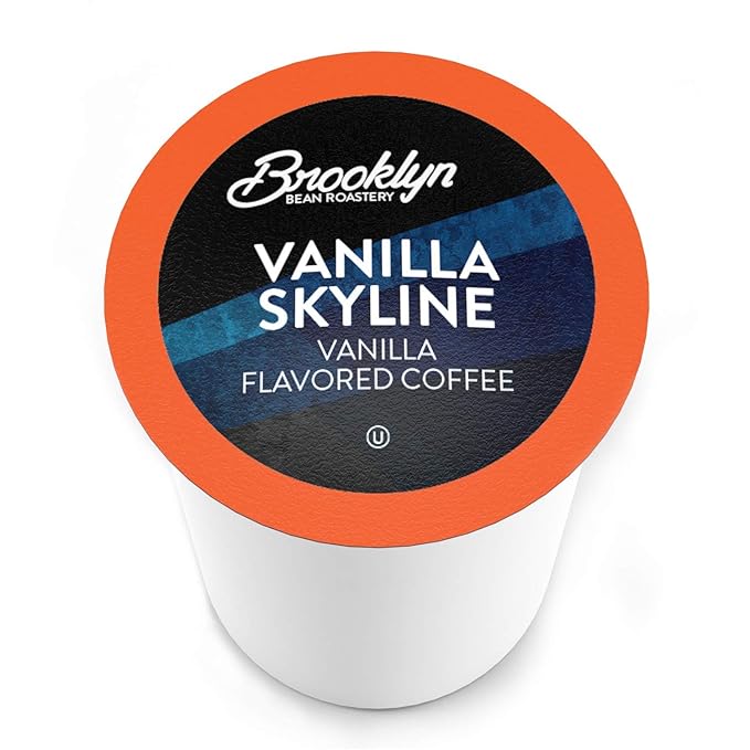 Brooklyn Beans Vanilla Skyline Gourmet Coffee Pods - Compatible with Keurig K Cup Brewers Including 2.0 Machines, 40 Count, Rich and Creamy Vanilla Flavored