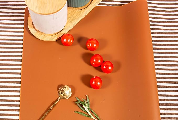 23.62" by 15.75" Extra Large Mulitpurpose Silicone Placemat,Countertop Protector, Kitchen Counter Mat, Table Mat, Heat Resistant, Washable, Non Slip (Coffee)…