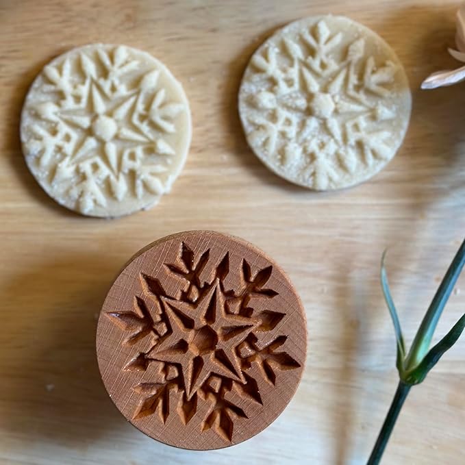 Wood Cookie Stamp, 2.5 Inch (Snowflake CS-017)