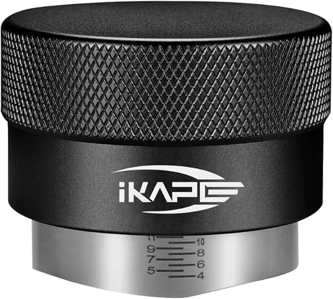 IKAPE Coffee Products, 58MM Coffee Distributor, Gravity Adaptive Espresso Distributor Fits All Over 58MM Espresso Portafilter, Compatible with 58.35MM Rancilio Bottomless Portafilter (Black)