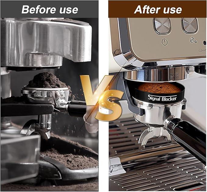 51mm Espresso Dosing Funnel & 51mm Puck Screen for Breville: Magnetic Coffee Dosing Ring Aluminium Metal - Reusable 1.7mm Thickness 150μm Puck Screen 316 Stainless Steel | Fits 51mm Portafilter