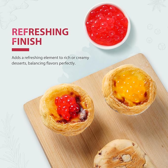 Soeos Strawberry Popping Boba Pearls 6.6 Pounds, Bursting Boba Pearls for Bubble Tea, Beverages, Shakes, Desserts, Smoothie and Ice Cream Topping