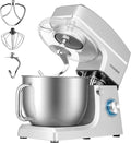 VIVOHOME 7.5 Quart Stand Mixer, 660W 6-Speed Tilt-Head Kitchen Electric Food Mixer with Beater, Dough Hook, Wire Whip, and Egg Separator, Silver