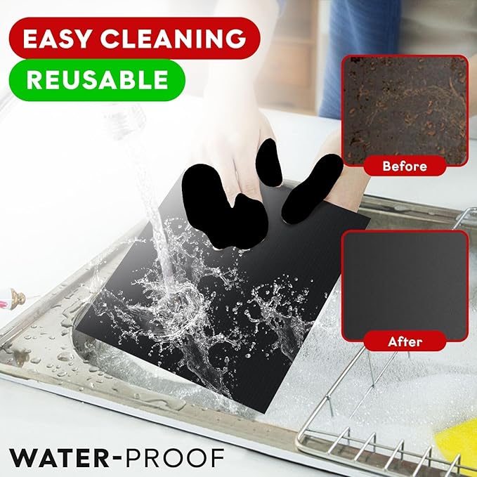 BBQ Grill Mat Set of 3-100% Nonstick Large Grilling Sheets - Heavy Duty Cooking Mats for Outdoor Grill Charcoal, Gas or Electric - Reusable, Extra Thick and Easy to Clean - 15.75 x 13