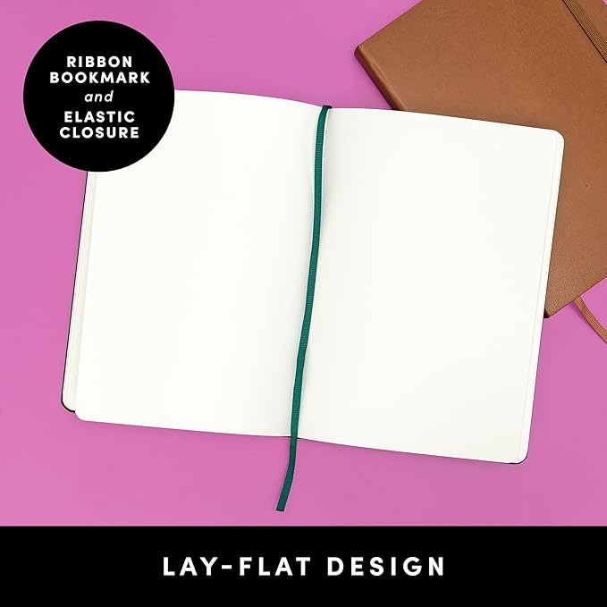 PAPERAGE Blank Journal Notebook, (Marigold), 160 Pages, Medium 5.6 in x 8 in - 100 GSM Thick Paper – Hardcover Journaling Notebook for Work, School, Note Taking or Sketching