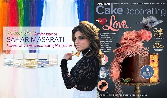 BAKELL Cranberry Edible Glitter, 45 Grams | TINKER DUST Edible Glitter | KOSHER Certified | 100% Edible Glitter | Cakes, Cupcakes, Cake Pops, Drinks, Dessert Vegan Glitter & Dusts (45g Shaker, Cranberry)