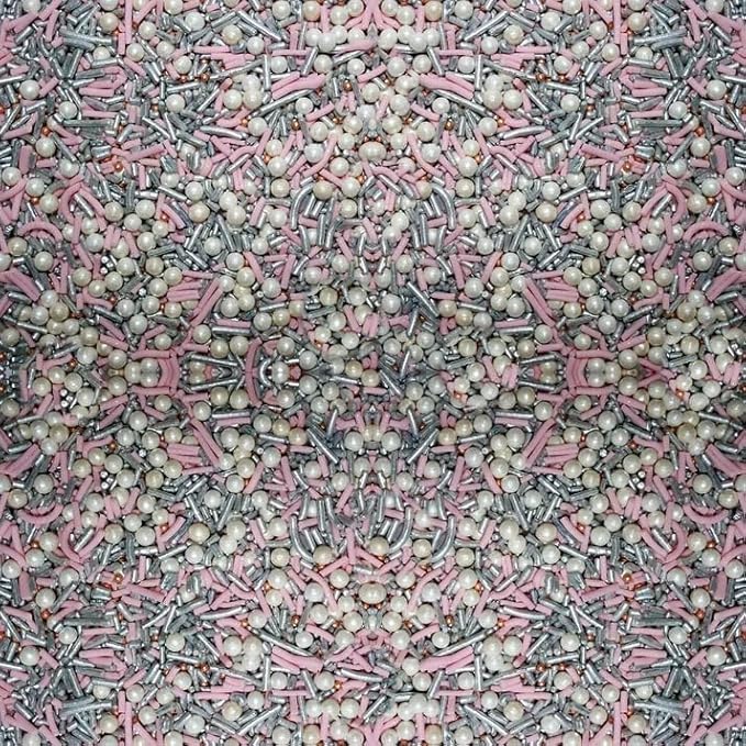 Confect Fusion Pink & Silver Sprinkles Mix - Pearl Sugar Cake Decorations, Dessert Toppings, Edible Confetti | Vegan, Gluten-Free, Nut-Free, Soy-Free, Dairy-Free, Palm Oil-Free- 4.2 Oz