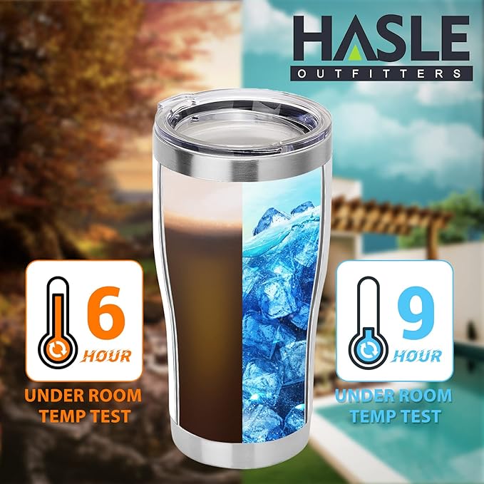 HASLE OUTFITTERS 20 oz Tumbler Bulk, Stainless Steel Tumblers with Lid, Vacuum Insulated Tumbler, Double Wall Powder Coated Cup, coffee mugs, White, 6 Pack