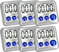 Elegant Digital Kitchen Timer Stainless Steel - Strong Magnetic Back - Kickstand - Loud Alarm - Large Display - Auto Memory - Auto Shut-Off - Model eT-24 (Plumberry 6-Pack) by eTradewinds