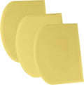 SURDOCA Dough Scraper Bench Scraper - 3P 4.7x3.7" Plastic Flexible Bowl Scraper, Sharp Edge & Angles Cake Scraper. Non-Slip Bakeware Decorating Tools Sculpting & Modeling Tools - Pure Yellow