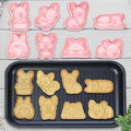 8 Corgi Dog Cookie Cutters Set, 3D Puppy Cookie Stamps, Cupcake Pancake Apple Pie Pastry Biscuit Molds, Cookie Baking Molds for Dog Party Decorations (Corgi)